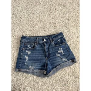 American Eagle Outfitters Shorts Sz 8 Stretch High Rise Shortie Distressed